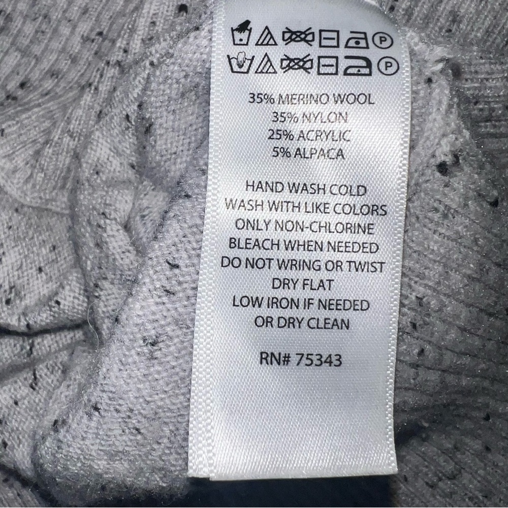 Max Studio Sweater Merino Wool & Alpaca Grey High Roll Neck Small - Picture 7 of 8